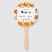 Rustic Autumn Leaves Wedding Handwaaier (Achterkant)