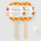 Rustic Autumn Leaves Wedding Handwaaier (Voorkant en achterkant)