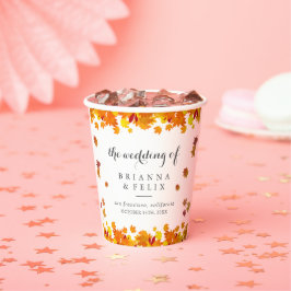 Rustic Autumn Leaves Wedding Papieren Bekers