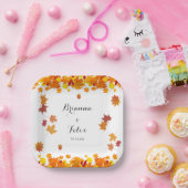 Rustic Autumn Leaves Wedding Papieren Bordje (Feest)
