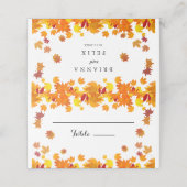 Rustic Autumn Leaves Wedding Plaatskaartje (Buitenkant ongevouwen)