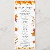 Rustic Autumn Leaves Wedding Programmakaart (Achterkant)
