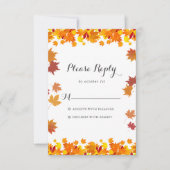Rustic Autumn Leaves Wedding RSVP Card Kaartje (Voorkant)