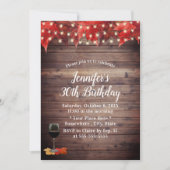 Rustic Autumn Leaves Wine 30th Birthday Kaart (Voorkant)