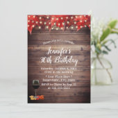 Rustic Autumn Leaves Wine 30th Birthday Kaart (Staand voorkant)