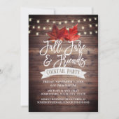 Rustic Autumn leest Thanksgiving Cocktail Party Kaart (Voorkant)