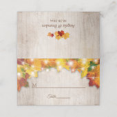 Rustic Autumn leveert String Lights Wedding Table Plaatskaartje (Buitenkant ongevouwen)