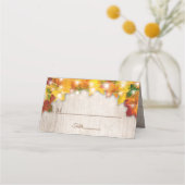 Rustic Autumn leveert String Lights Wedding Table Plaatskaartje (Voorkant)