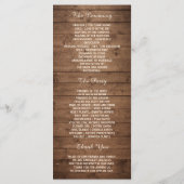 Rustic Autumn leves String Lights Wedding Program Programmakaart (Achterkant)