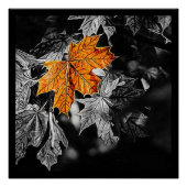 Rustic Autumn Maple Leaf Perfect Poster (Voorkant)