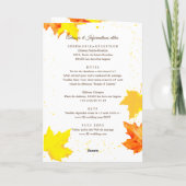 Rustic Autumn Maple Leaves French Wedding (Achterkant)