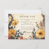 Rustic Autumn Meadow Bridal Shower Bedankkaart (Voorkant)