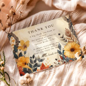 Rustic Autumn Meadow Bridal Shower Bedankkaart