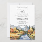 Rustic Autumn Mountain Budget QR Code Wedding Kaart (Voorkant)