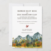 Rustic Autumn Mountain Wedding Kaart (Voorkant)