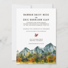 Rustic Autumn Mountain Wedding Kaart