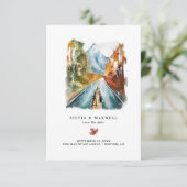 Rustic Autumn Mountain Wedding Save the Date (Staand voorkant)