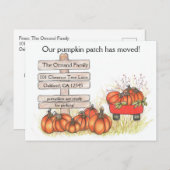 Rustic Autumn New Address Pumpkin Patch Aankondigingskaart (Voorkant / Achterkant)