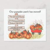 Rustic Autumn New Address Pumpkin Patch Aankondigingskaart (Voorkant)