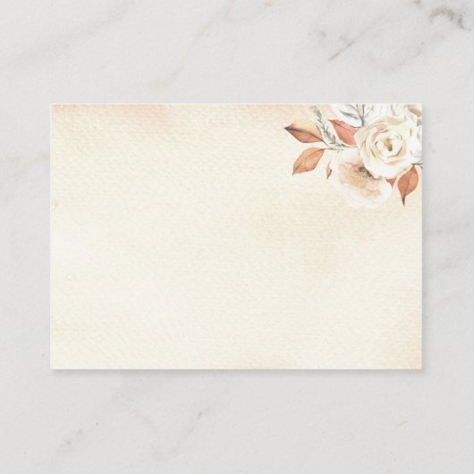 Rustic Autumn Oranje pompoenen en bloemen Informatiekaartje (Achterkant)