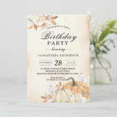 Rustic Autumn Oranje pompoenen en bloemen Kaart (Staand voorkant)