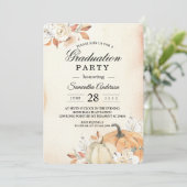 Rustic Autumn Oranje pompoenen en bloemen Kaart (Staand voorkant)