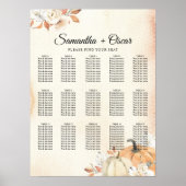 Rustic Autumn Oranje pompoenen en bloemen Poster (Voorkant)