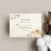 Rustic Autumn Oranje pompoenen en bloemen Uitnodiging Briefkaart