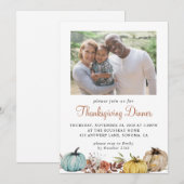 Rustic Autumn Photo Thanksgiving Invitation Kaart (Voorkant / Achterkant)