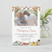 Rustic Autumn Photo Thanksgiving Kaart (Staand voorkant)