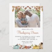 Rustic Autumn Photo Thanksgiving Kaart (Voorkant / Achterkant)