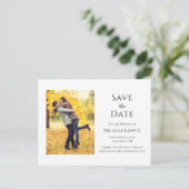 Rustic Autumn Photo Wedding Save the Date Aankondigingskaart (Staand voorkant)