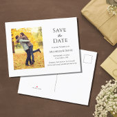 Rustic Autumn Photo Wedding Save the Date Aankondigingskaart