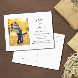 Rustic Autumn Photo Wedding Save the Date Aankondigingskaart
