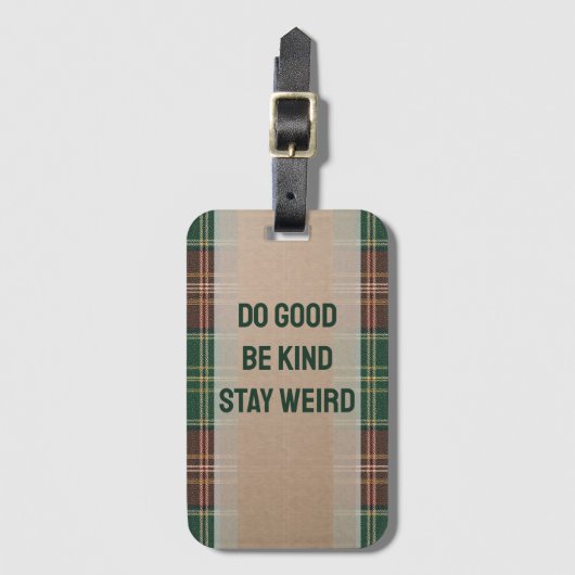 Rustic Autumn Plaid Bagagelabel (Voorkant (verticaal))