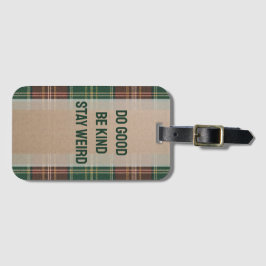 Rustic Autumn Plaid Bagagelabel
