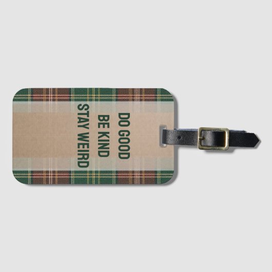 Rustic Autumn Plaid Bagagelabel (Voorkant (horizontaal))