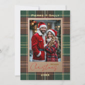 Rustic Autumn Plaid Feestdagenkaart (Voorkant)