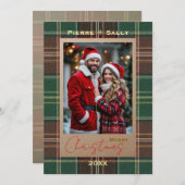 Rustic Autumn Plaid Feestdagenkaart (Voorkant / Achterkant)