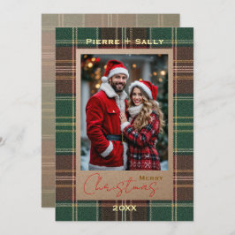 Rustic Autumn Plaid Feestdagenkaart