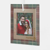 Rustic Autumn Plaid Glas Ornament (Voorkant links)