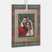 Rustic Autumn Plaid Glas Ornament (Voorkant Rechts)