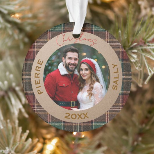 Rustic Autumn Plaid Ornament (Boom)