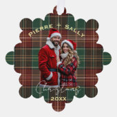 Rustic Autumn Plaid Ornament Kaart (Voorkant)