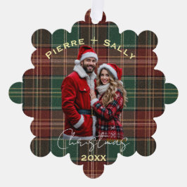 Rustic Autumn Plaid Ornament Kaart