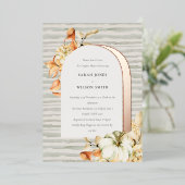 Rustic Autumn Pumpkin Arch Floral Couples Shower Folie Uitnodiging (Staand Voorkant)