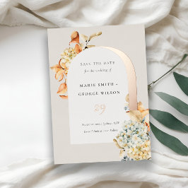 Rustic Autumn Pumpkin Arch Floral Save the Date Folie Uitnodiging