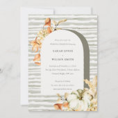 Rustic Autumn Pumpkin Arch Floral Wedding Invite Bedankkaart (Voorkant)