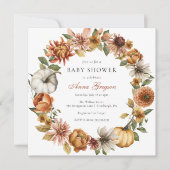 Rustic Autumn Pumpkin Baby shower Kaart (Voorkant)