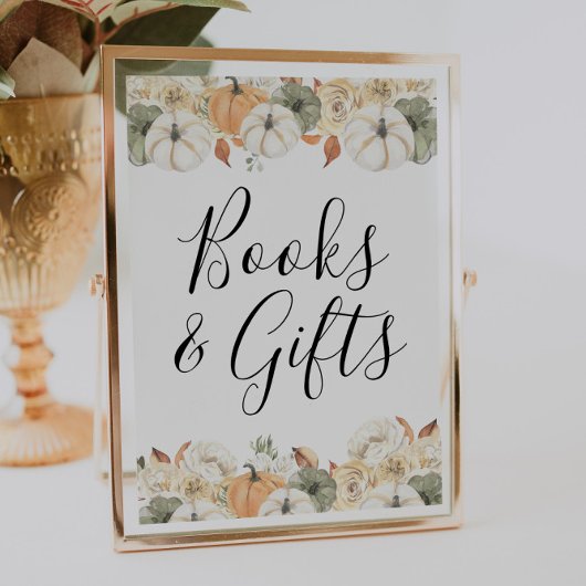 Rustic Autumn Pumpkin Books and Gifts Poster